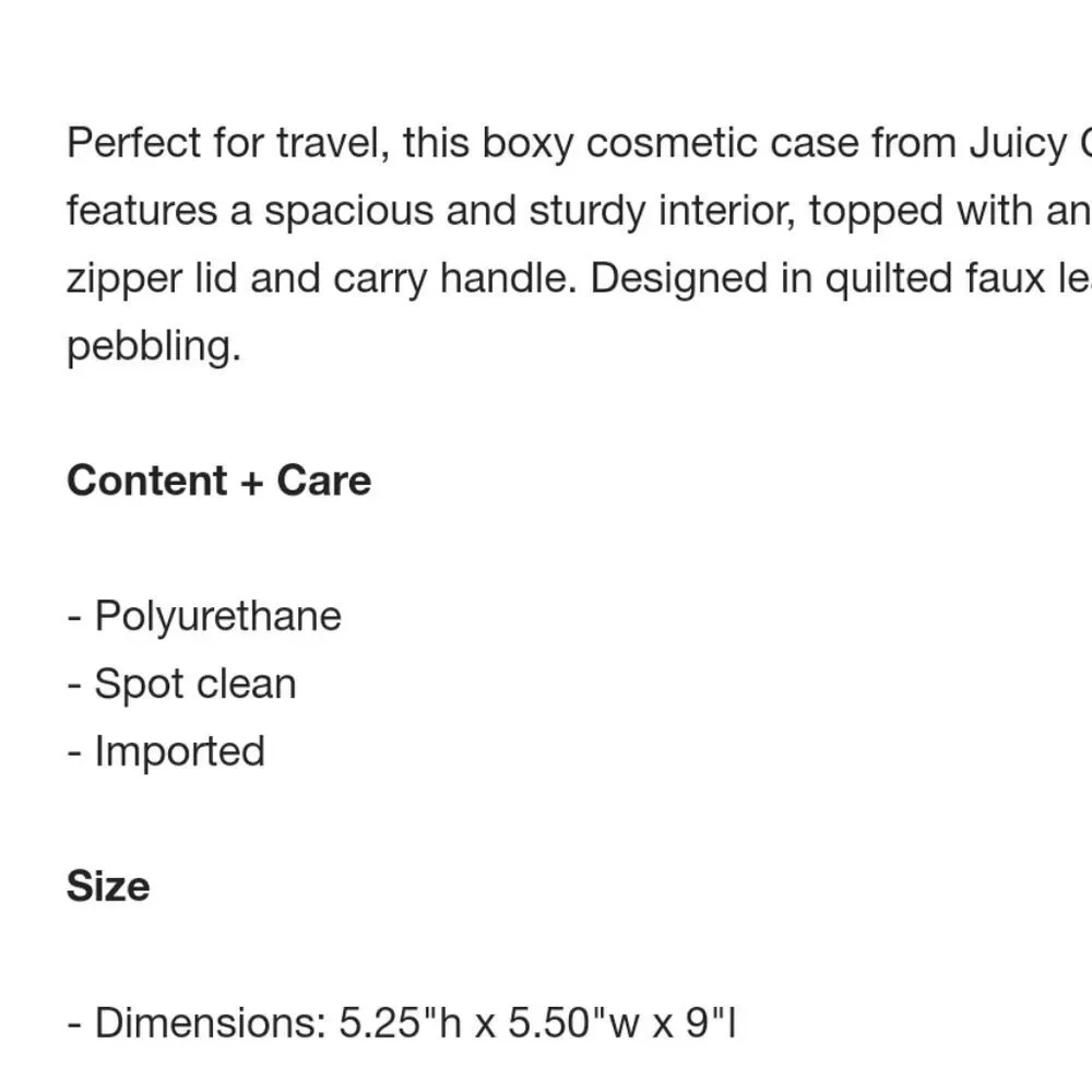Juicy Couture JC‎ Logo Metallic Cosmetic Traincase w/Brush Holder- Aqua